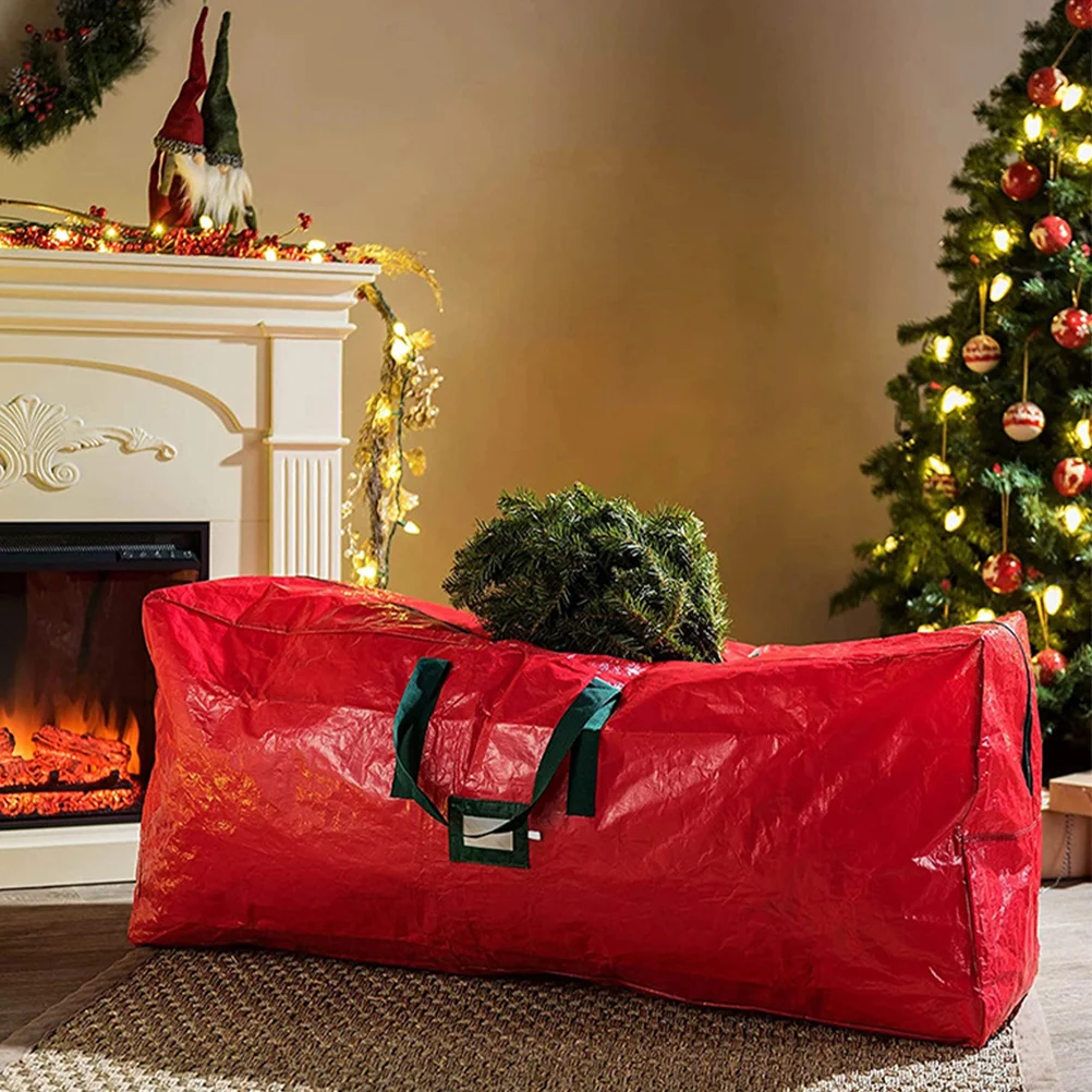 Christmas Tree Storage Bag Waterproof Large Capacity Zippered Organizer Carry Handles Tree Protector for Holiday Storage