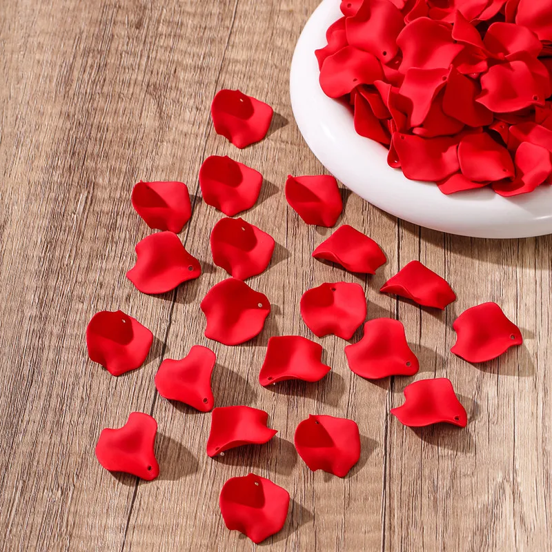 الاكريليك زهرة زهرة البتلة لصنع المجوهرات ، DIY بها بنفسك الملحقات ، الأحمر والأسود والبرتقالي والأزرق اللون ، قلادة الموضة ، 20 قطعة ، مجموعة #1