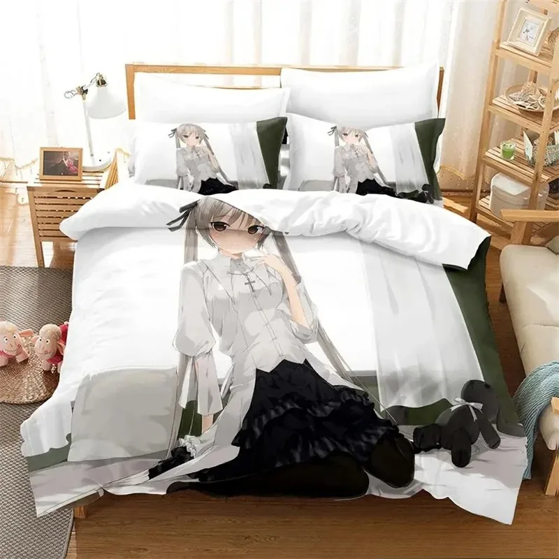 

Anime Yosuga No Sora Bedding Set,Duvet Cover Comforter Bed Set Quilt Cover Pillowcase,King Queen Twin Size Boys Girls Adultse