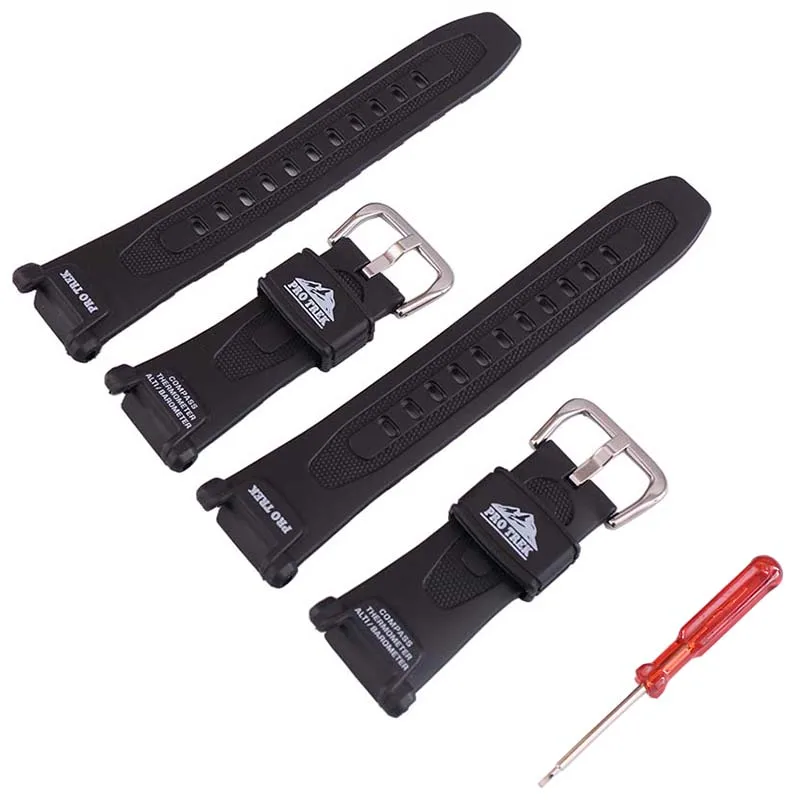 Watch Accessories Resin watch band for PRG-240 PRG-40 PAG-40 Men's and women's sports waterproof belt buckle