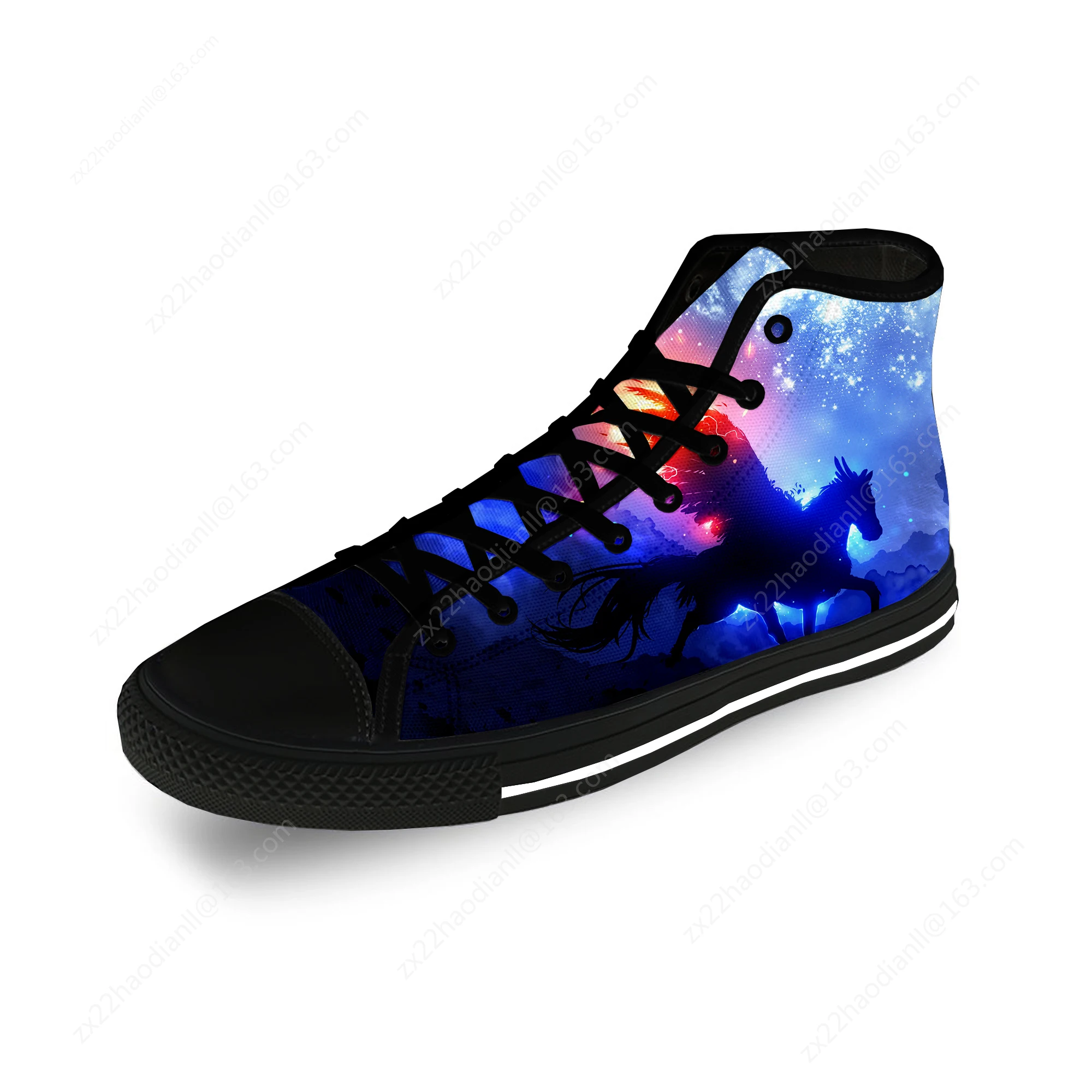 3D Horse Animal Aesthetic Cool Casual Cloth Fashion 3D Print High Top Canvas Shoes Men Women Lightweight Breathable Sneakers