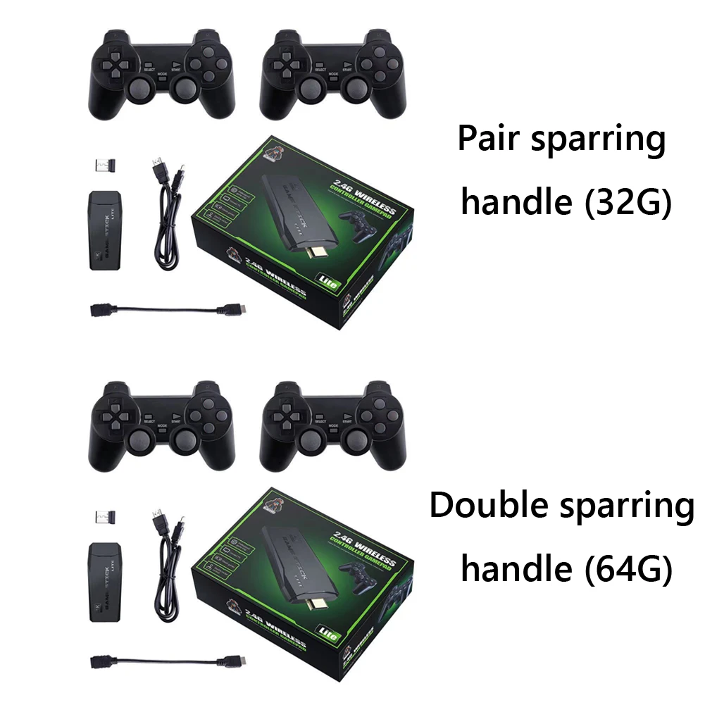 วิดีโอเกม Sticks M8 คอนโซลคอนโซลเกม Retro 2.4G Dual Wireless Controller เกม Retro-Stick 10000 + 64G Retro เกม xmas ของขวัญ