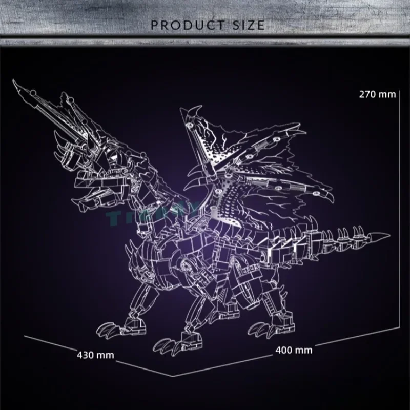 Mech Monster Dinosaur Alatreon Thunder Wolf Dragon Building Blocks Set Classic Rotatable Bricks Toy for Kids And Adults Holiday