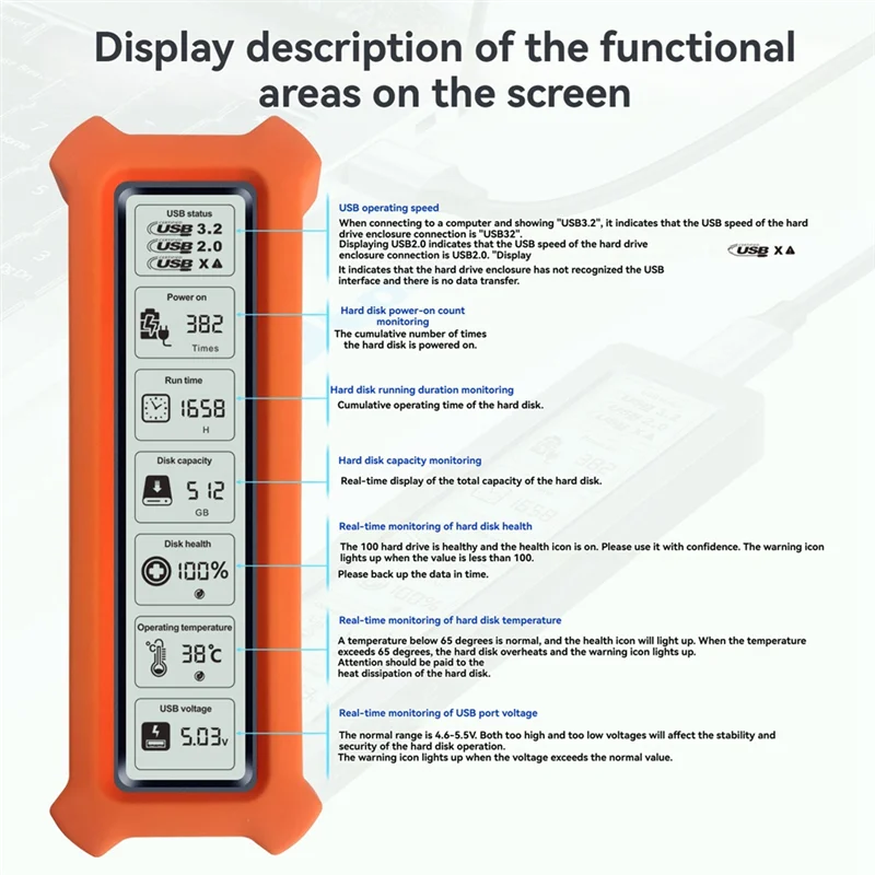 

Top-M. 2 Nvme SATA SSD Enclosure USB 3.2 Gen 2 20Gbps Nvme PCI-E SATA NGFF SSD Disk Box With Display Screen SSD Case