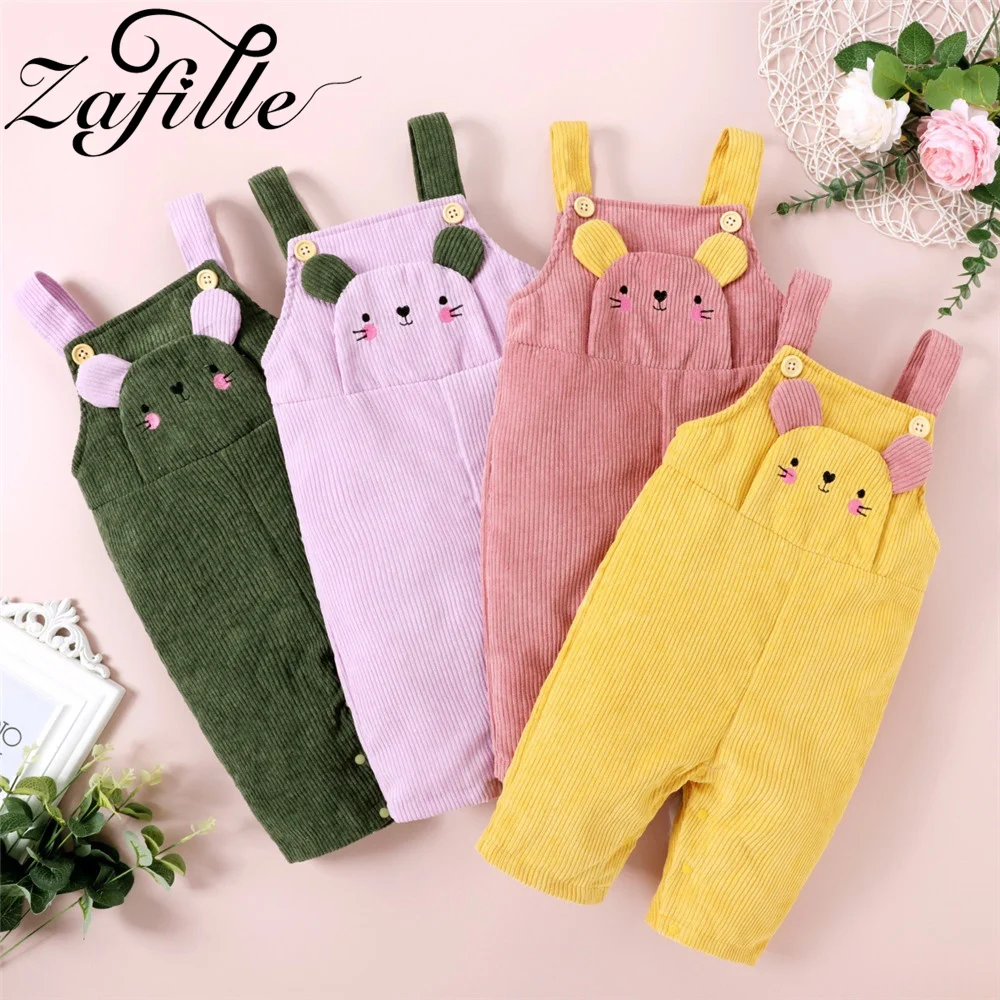 

ZAFILLE Spring Autumn Baby Girls Clothes Corduroy Overalls For Kids Newborns Clothing Suspenders Girls Long Pants Cute Outwear