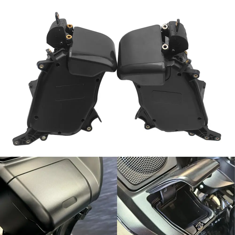 

For Harley Road Glide 2023-2025 Models Universal Black ABS Motorcycle Fairing Storage Glove Box with Felt Liner car accessories