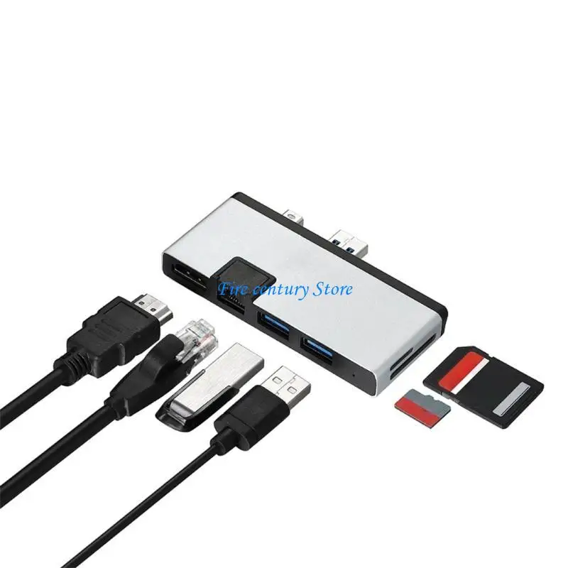 

J6PA 6 в 1 USB Docking Station с 4K USB RJ45 порта карты карты порта.