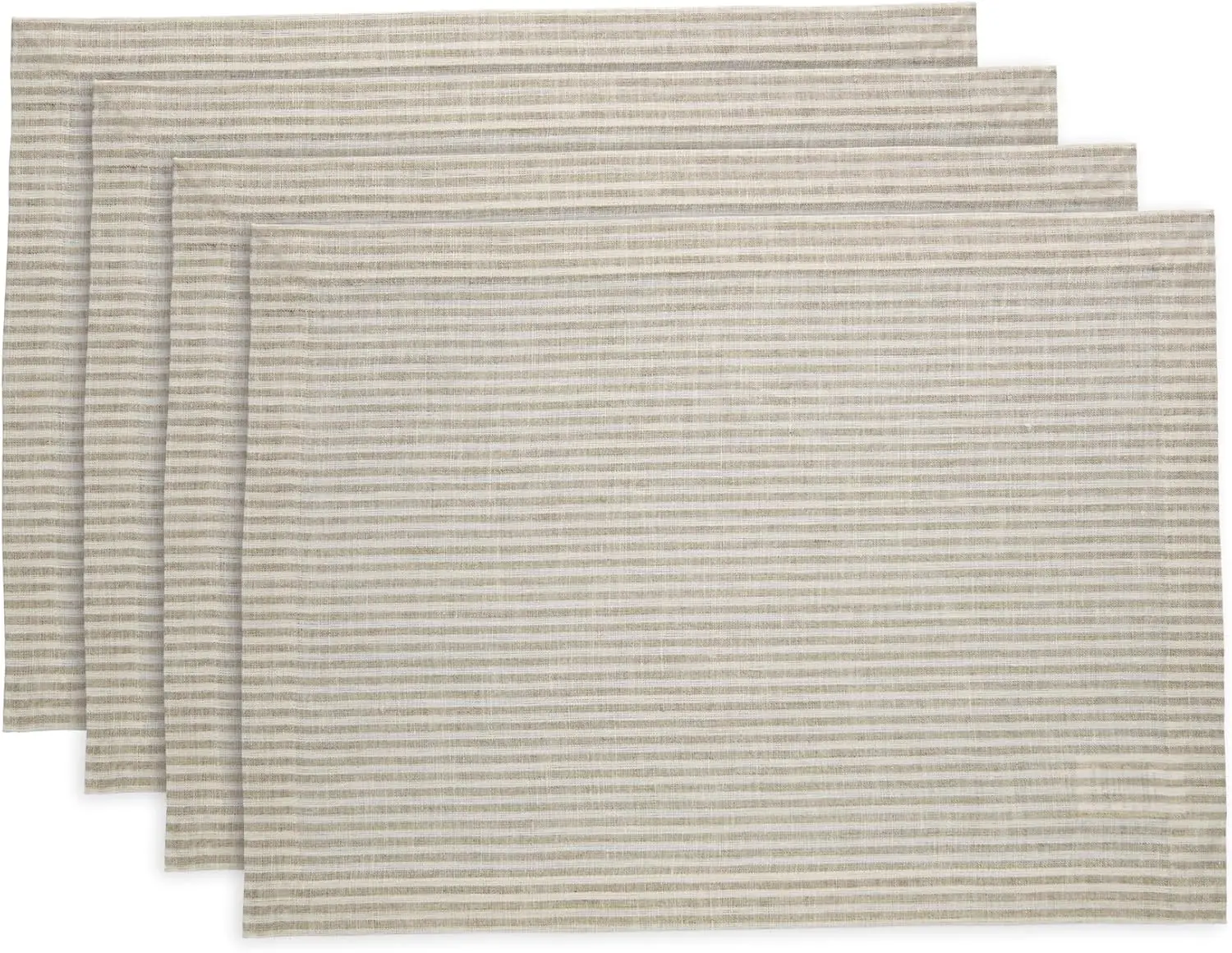 

Набор льняных салфеток из 4 предметов — в естественную и белую полоску 14x19 дюймов — можно стирать в машине на весну и Пасху