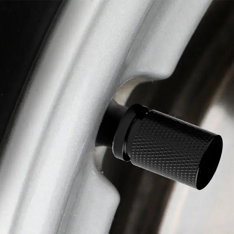 4Pcs Black Silver Car Tire Valve Stems Cap Glowing in the Dark Tire Valve Cap Aluminum Tire Wheel Stem Air Valve Cap for Auto