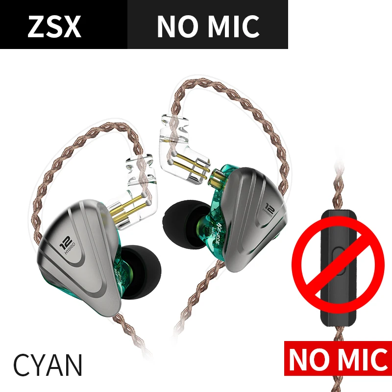 KZ ZSX Terminator Metalen Headset 5BA + 1DD Hybride 12 drivers HIFI Bass Oordopjes In-Ear Monitor Ruisonderdrukkende Koptelefoon