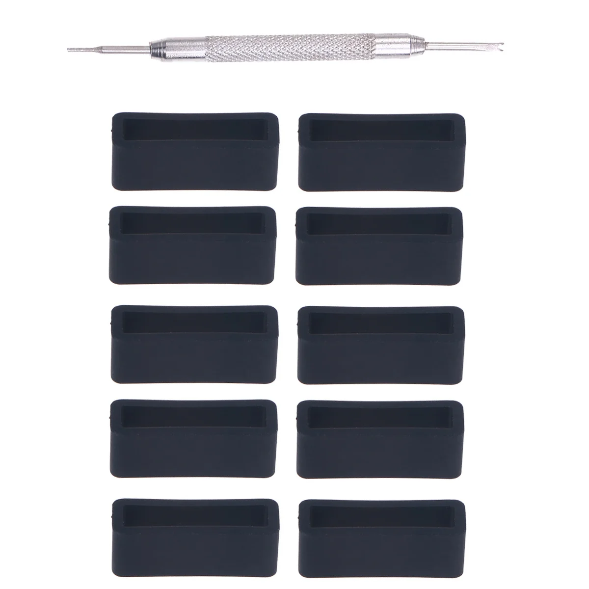 

11Pcs 22mm Black Silicone Watch Band Loops Straps Retainers Durable Comfortable Use Replacement Accessories Watch Band Loop