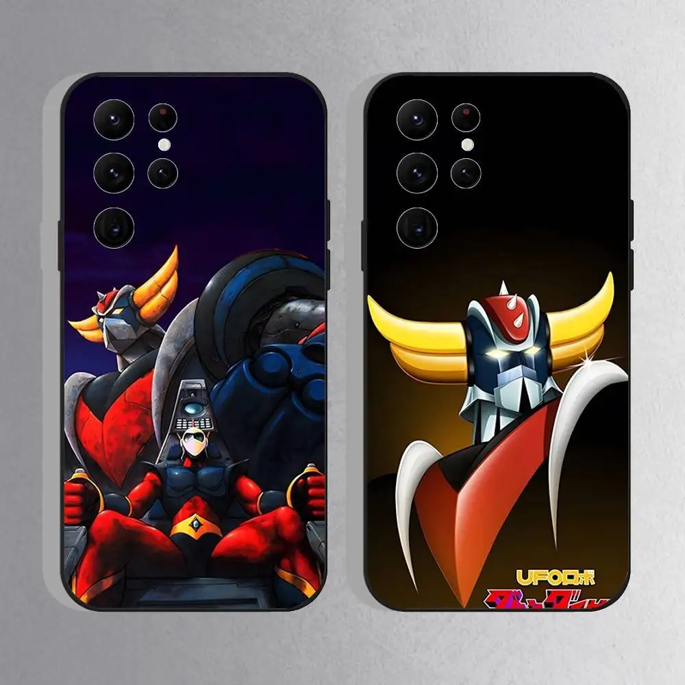 

UFO R-Robot G-Goldorak Phone Case For Samsung S25,S24 Ultra,S20,S30 plus,S22 Plus,S23,Ultra 5G Silicone Black Shell