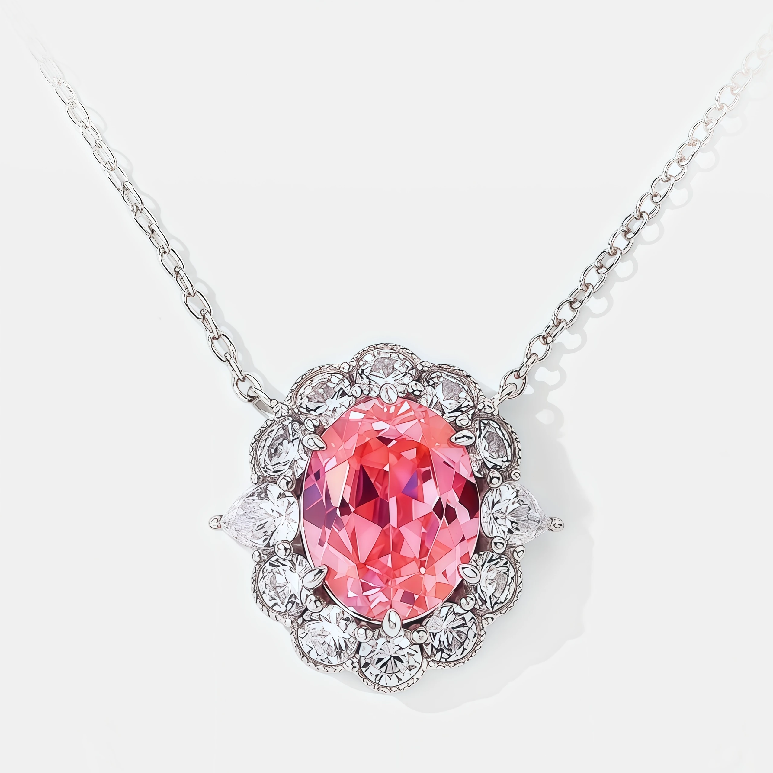 WINKIN WINSIN العلامة التجارية MST S925 الفضة النقية المرأة قلادة مطلي مع البلاتين عالية الجودة الوردي قلادة مجوهرات