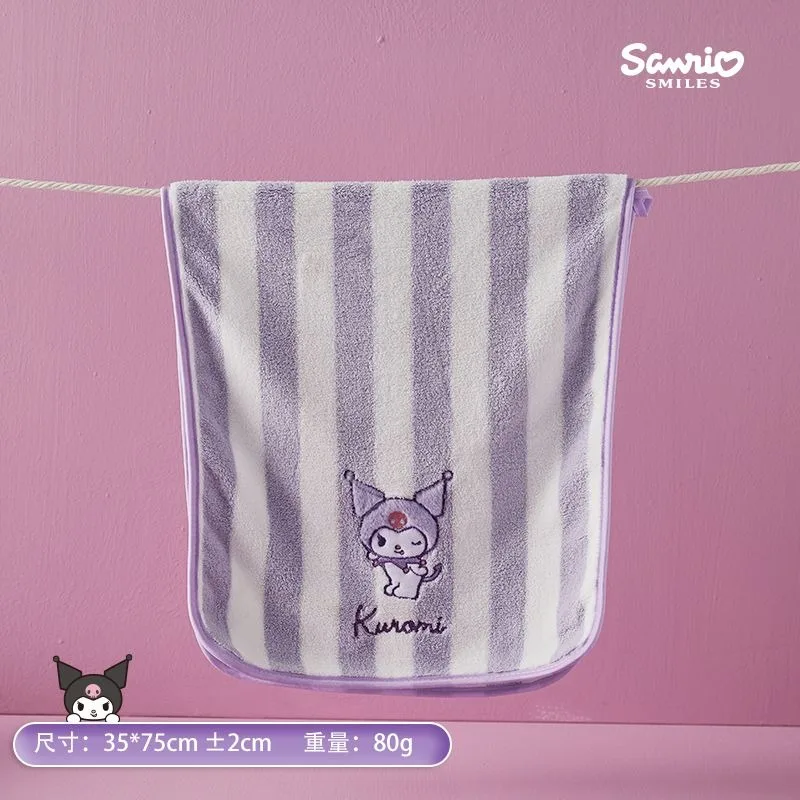 Sanrio handdoek anime kulomi mijn melodie kaneelbroodje cartoon koraal fluweel absorberende kawaii handdoek cartoon badkameraccessoires cadeau