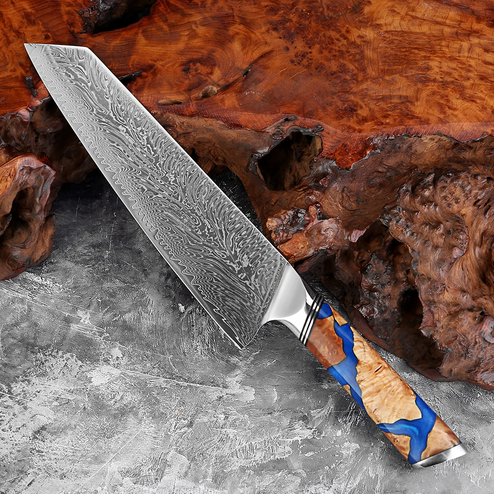 سكين الشيف Kiritsuke 8 بوصة، سكين الطاهي الياباني الاحترافي VG10 دمشق الصلب، سكاكين المطبخ حادة للغاية مع مقبض مريح #5