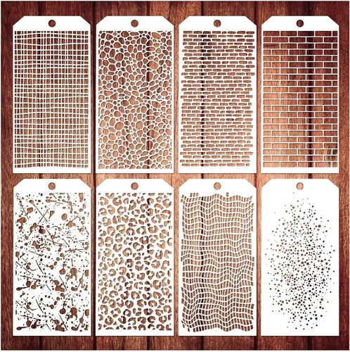 Imagen 2 del producto Plantilla de pintura de plástico multifuncional, patrón hueco Vintage, diario creativo DIY, suministros para estudiantes, papelería