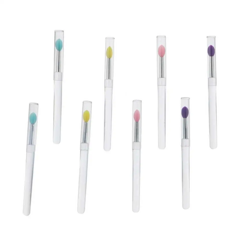 Girls Cosmetic Tools Eye shadow Concealer Lip Brushes with Protect Cap Makeup Brushes Lip Mask Brushes Lipstick Applicators