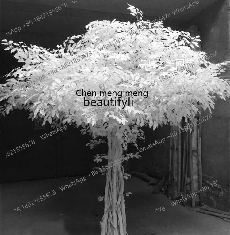 CC182Artificial White Tree Fake Trees Simulation Banyan Tree Large Living Room Solid Wood Trunk Decoration