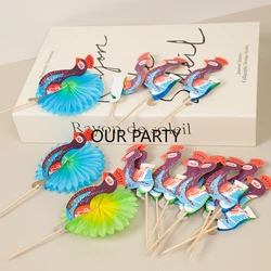 50pcs Peacock Bamboo Cocktail Picks Bar Drinking Fruit Toothpicks Dessert Cake Toppers for Birthday Wedding Party Decoration