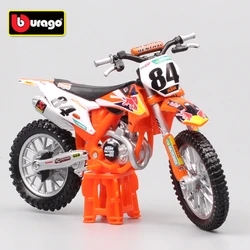 Bburago 1:18 2018 KTM 450 SX-F Factory Edition 84 Alloy Race Motorcycle Model Metal Street Motorcycle Model Collection regalo per bambini