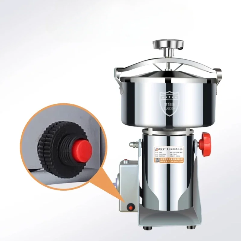 220V 1500G Commercial Grain Grinder High Speed  Cereals Medicinal Materials Spices Powder Crusher Stainless Steel Coffee Grinder