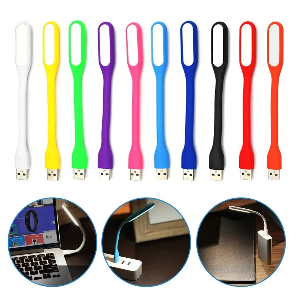 Lámpara de lectura LED con luz USB, Mini luz de libro, luces nocturnas portátiles para acampar, lámparas de mesa para banco de energía, ordenador