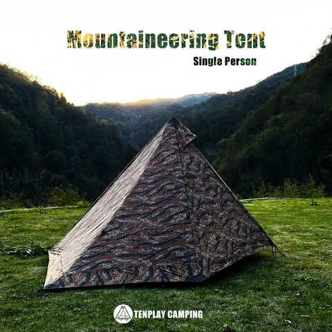 TENPLAY Ultralight 1 Person Camping Tent 20D Nylon 5000mm Waterproof Backpacking Tent Easy Setup Outdoor Mountaineering Tent