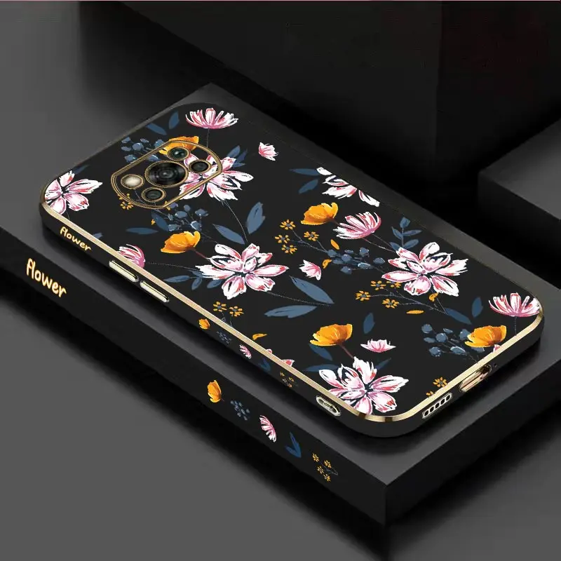 Ink Painting Luxury Plating Phone Case For Xiaomi POCO X3 X5 X5Pro X3Pro X4Pro X4GT X3GT X3NFC X4NFC F5 F4GT M4 M5 M3Pro Cover