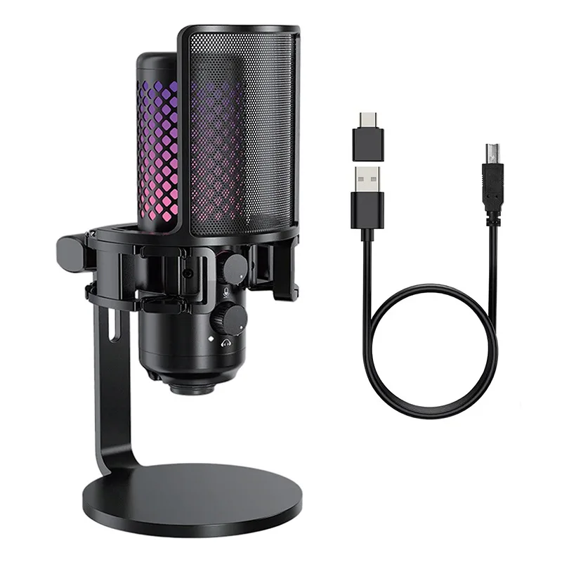 

Condenser Microphone Streaming Podcast Professional Laptop Holder USB Gaming Metal Holder