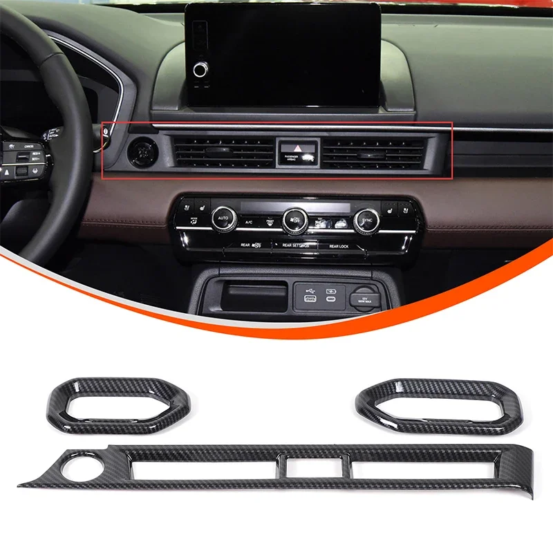 

For Honda Pilot 2023-2024 ABS carbon fiber car styling car center control side air outlet frame sticker car interior accessories