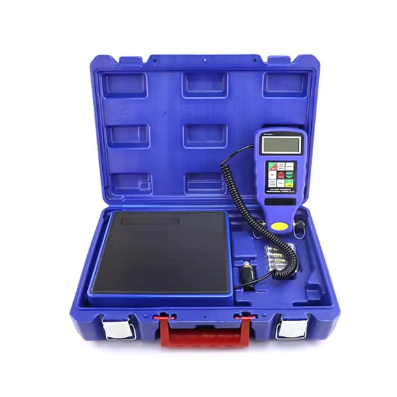 

High-flow programmable charging scale for refrigeration and air conditioning