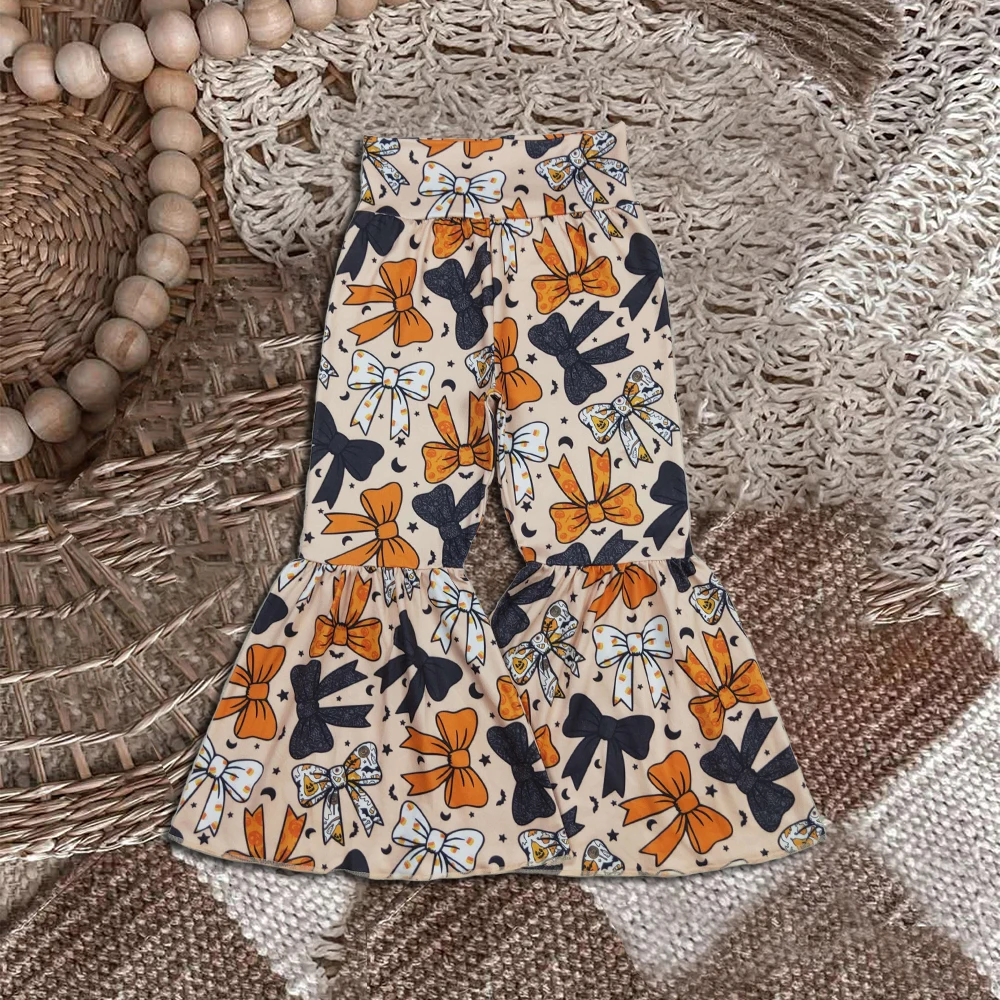

Z815-01 P0776 Wholesale Summer Boutique baby girl clothes Halloween Bow Pattern Pants Wholesale Summer kids clothes girl