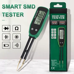 Smart SMD Tester Display LCD gamma automatica capacità resistenza continuità diodo controllo dati Hold Rotable pinzette Pin multimetro