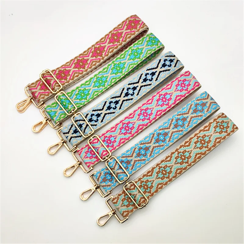 Long Shoulder Strap Accessories for Crochet Bags Ethnic Style 5cm Wide Belts for Women Bag