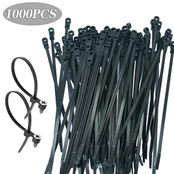 100/1000PCS Screw Hole Cable Ties Reusable Fixed Nylon Cable Ties Self-locking Cord Ties Straps Fastening Loop Office Organizer