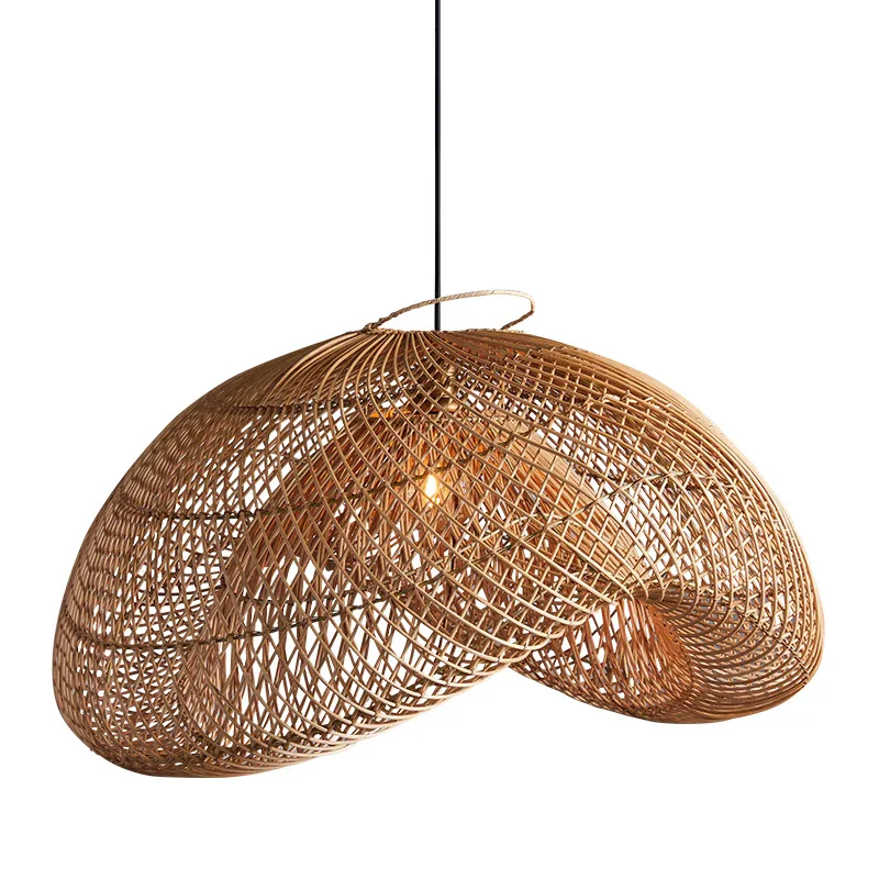 Imagem -05 - Nordic Wabi Sabi Rattan Luzes Pingente Lustres do Quarto Lustre Sala de Estar Decoração de Iluminação da Sala de Jantar