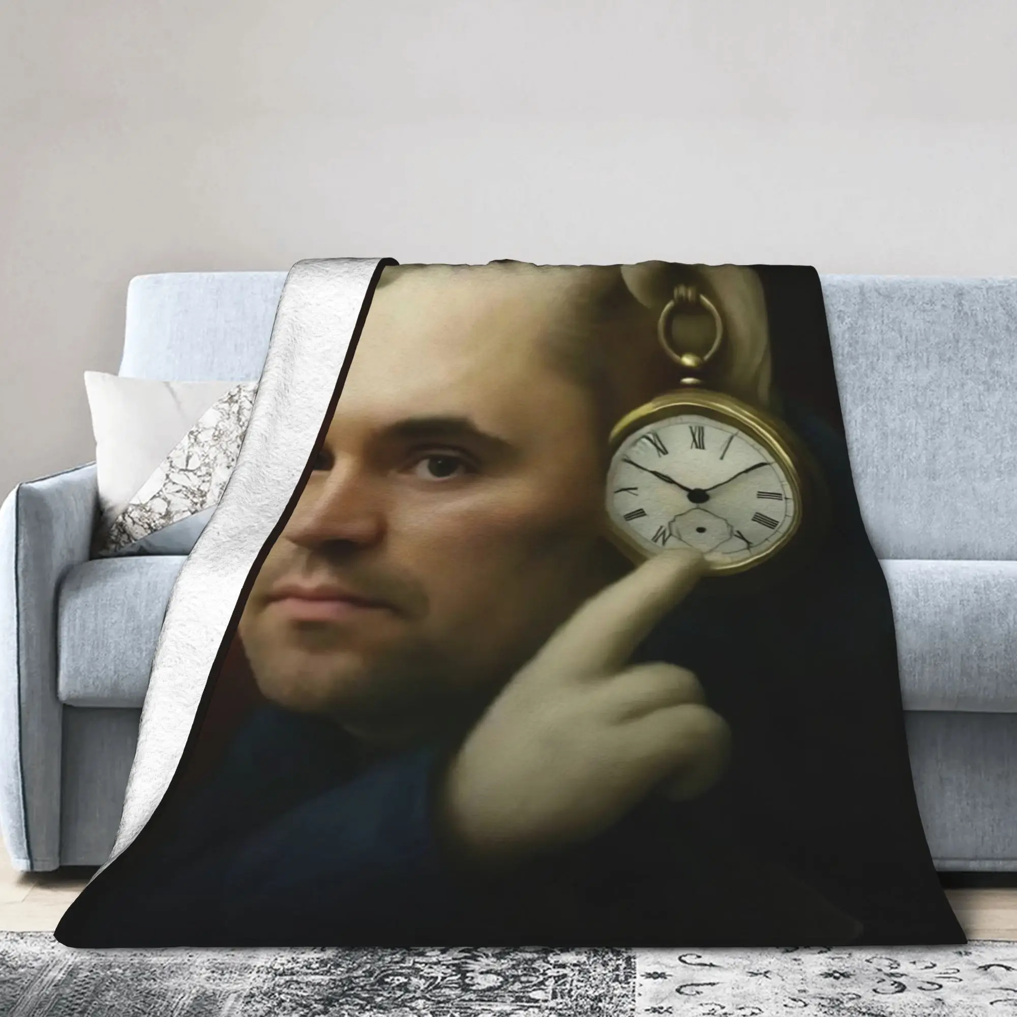 Charlie Kirk Rabbit Clock Blanket Funny Meme Flannel Awesome Warm Throw Blankets for Home Textile Decor,