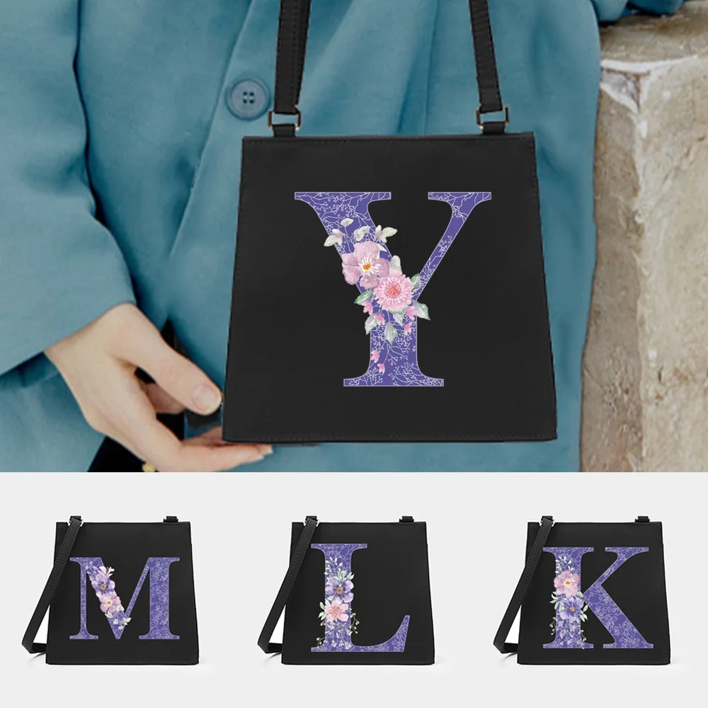 

Square Bag Versatile Casual Luxury Fashion Travel High-quality Purple Flower Pattern Printing Series New Work Commuting Pack