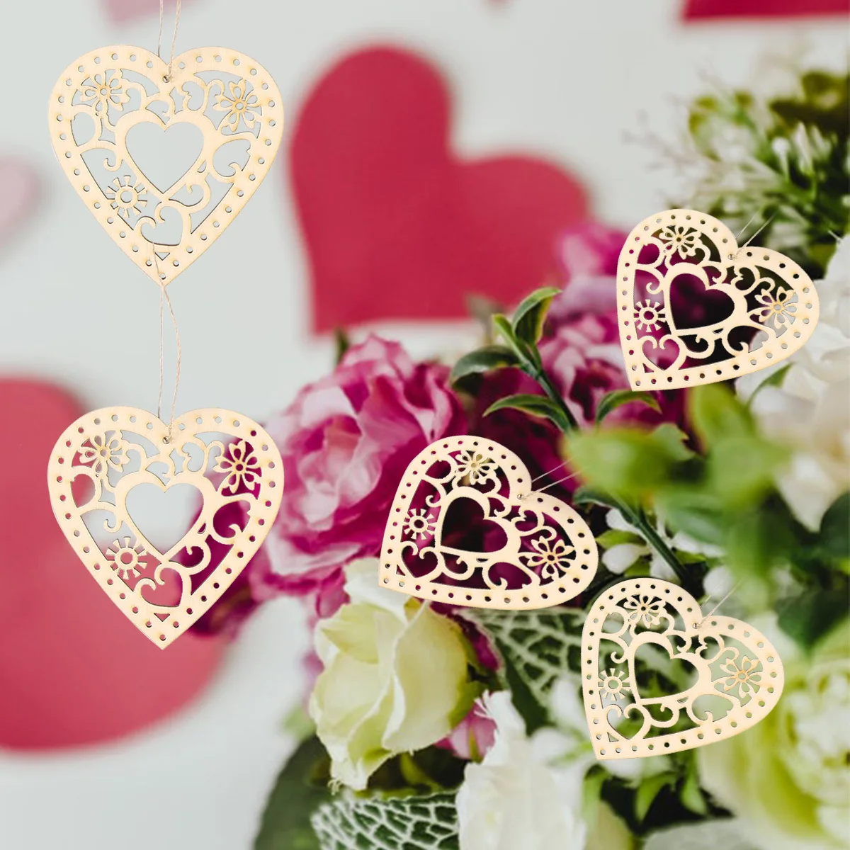 

10Pcs Christmas Wood Slice Natural Wooden Embellishments Durable DIY Craft Material for Creative Art Projects Wood Craft