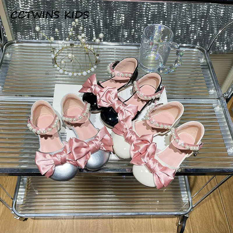 Girls Shoes Spring Summer Kids Fashion Mary Jane Dress Party Ballet Princess Flat Children Brand Sandals Bowtie Pearls Soft Sole