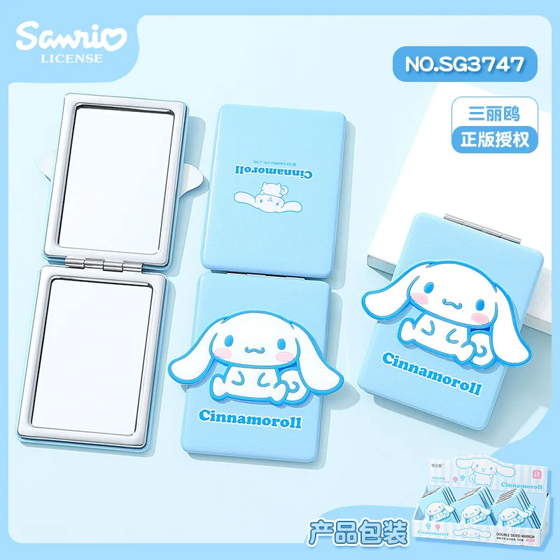 Kawaii Kuromi My Melody Cinnamoroll Cartoon Folding Mirror Anime Sanrio Girly Heart Cute Portable Double-Sided Makeup Mirror