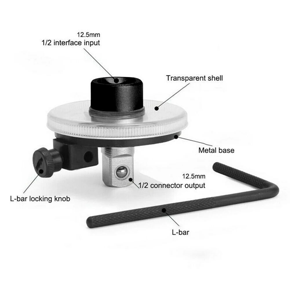 1/2 inch aandrijfkoppel hoekmeter 360 graden hoekrotatiemeter Handgereedschap Moersleutel Meten Automotive Meter Gereedschap Cariës Otto