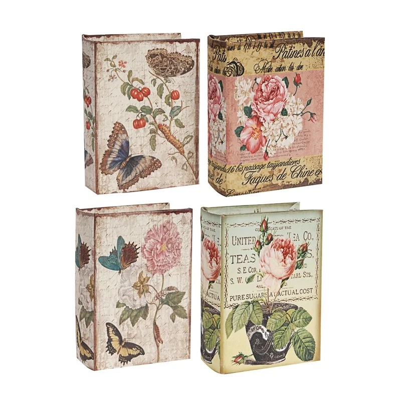 

4 Book Boxes 5.5x4x2 Inches Storage Organizer