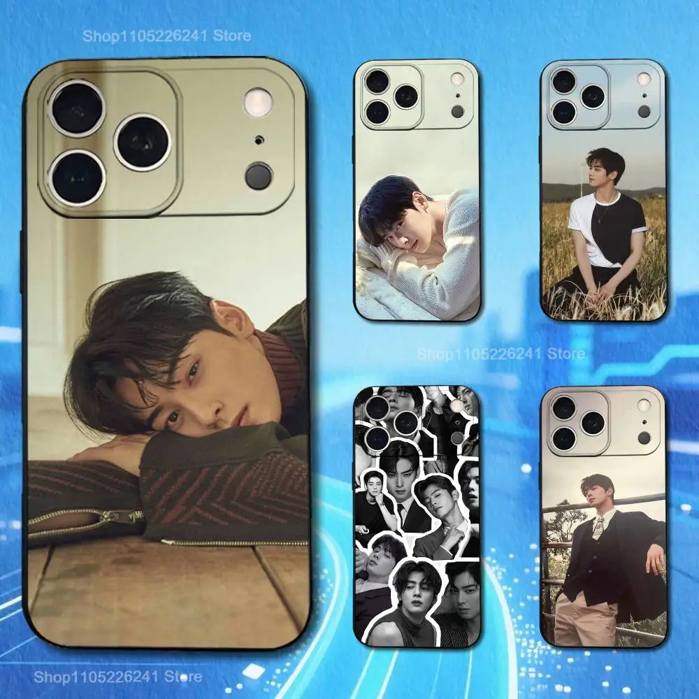 

Actor C-CHA EUN W-WOO Cool For iPhone 13,16,11,14,17,12,15,Plus,Pro Max,XS,X,XR,SE,Mini,8,7,Phone Case Soft Silicone Black