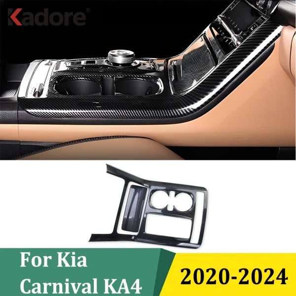 

For Kia Carnival KA4 2020 2021 2022 2023 2024 Carbon Fiber Gear Shift Box Panel Cover Trim Strips Sticker Car Accessories (LHD)