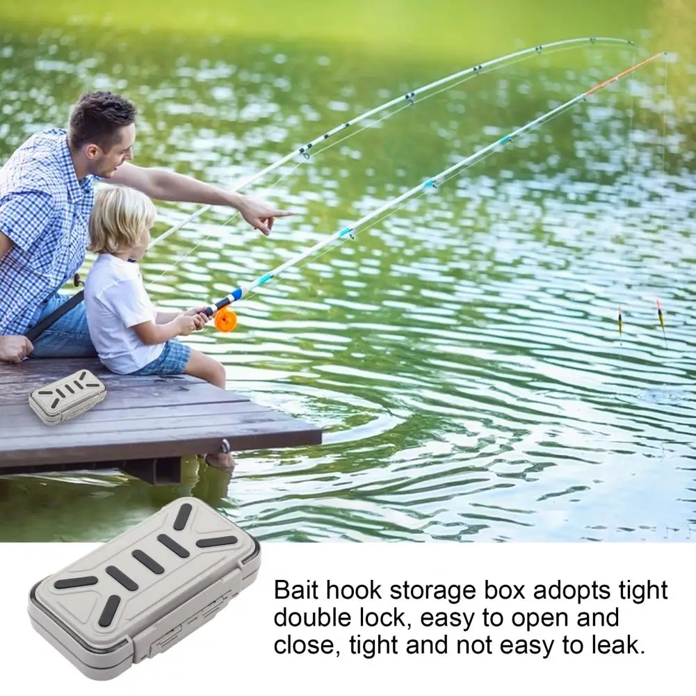 

Fishing Accessories Storage Box Leak-proof Fishing Container Waterproof Double-sided Fishing Tackle Box with Adjustable for Bait