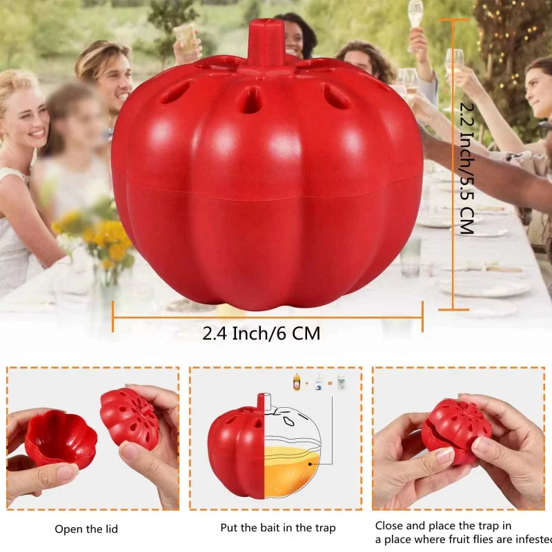 Reusable Fruit Fly Trap Effective Fly Catcher For Home Kitchen Garden, Durable Plastic Indoor Pest Control Device
