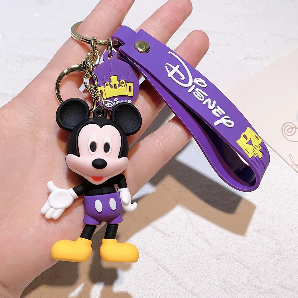 ディズニー-女性のためのミッキーマウスのキーホルダー,かわいい動物の