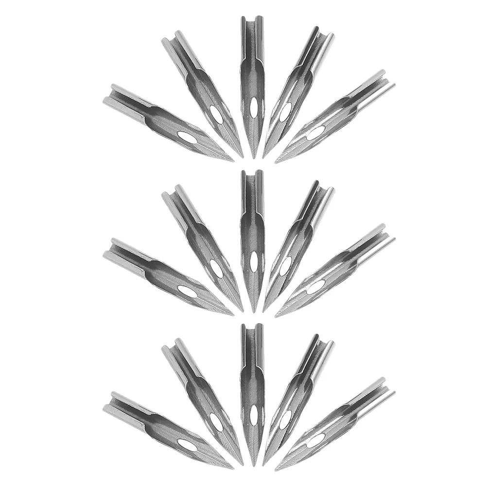 

15Pcs 0.28mm Fine Metal Dip Pen Nibs for Calligraphy Drawing Illustration Lettering Sketching Art Painting Signing Fountain Pen