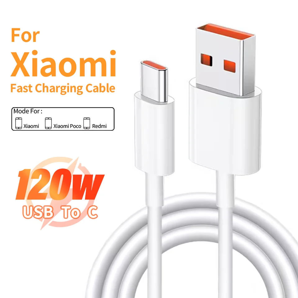 For Xiaomi 120W 90W 6A Fast Charger Cable USB A To Type C Turbo Tipo Charging For Mi 15 14 13 12 Pro Ultra Lite Redmi Note 11 12